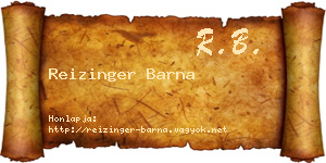 Reizinger Barna névjegykártya